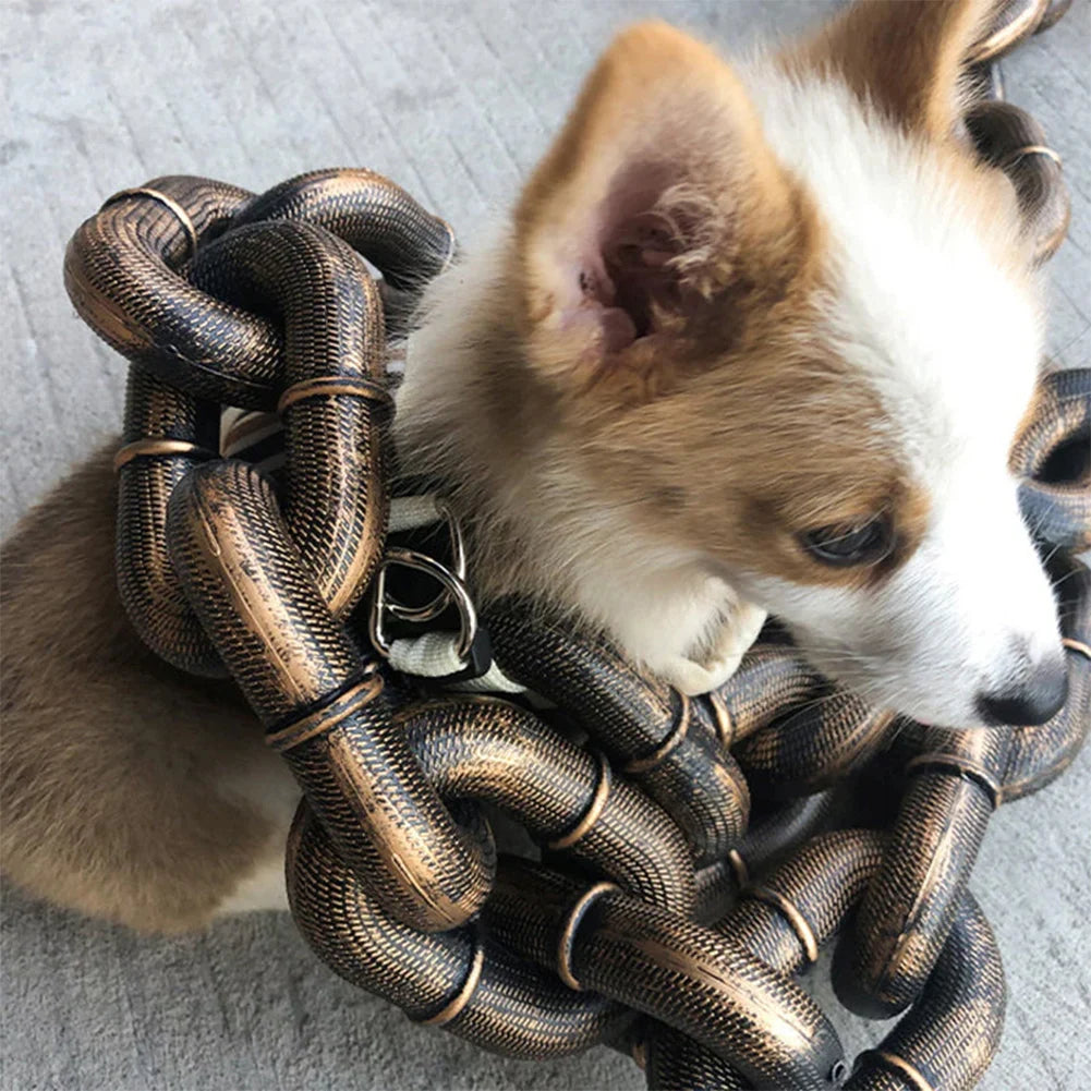 Fake Big Dog Chain Leash