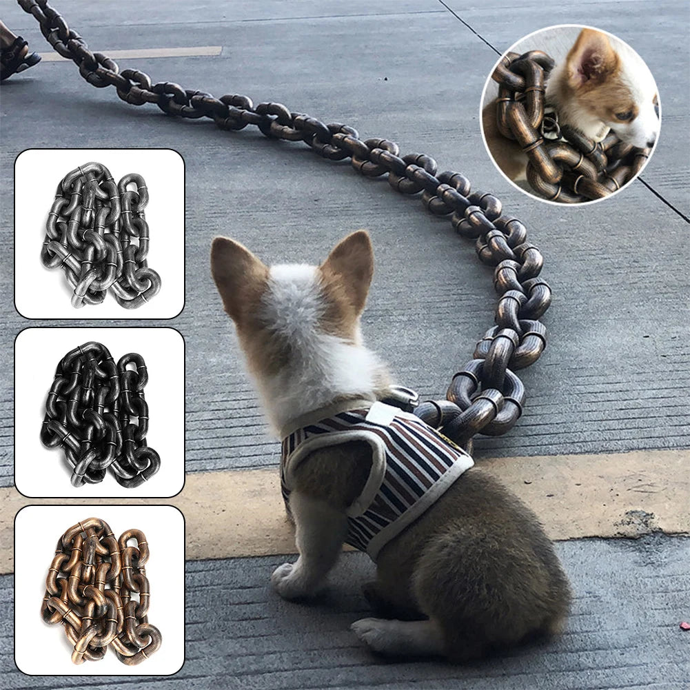Fake Big Dog Chain Leash