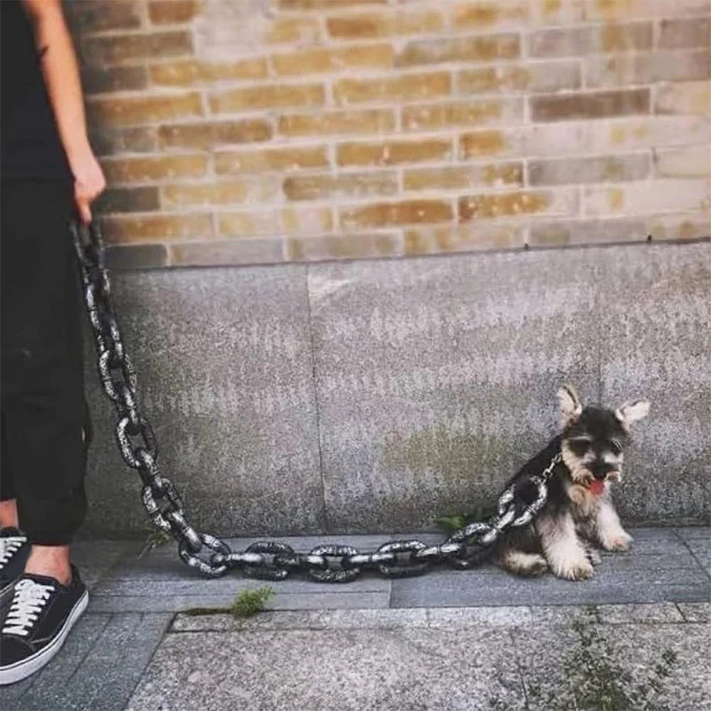 Fake Big Dog Chain Leash